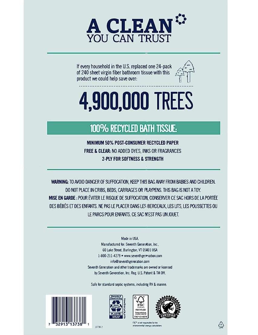 Seventh Generation Toilet Paper Product Details and Key Features